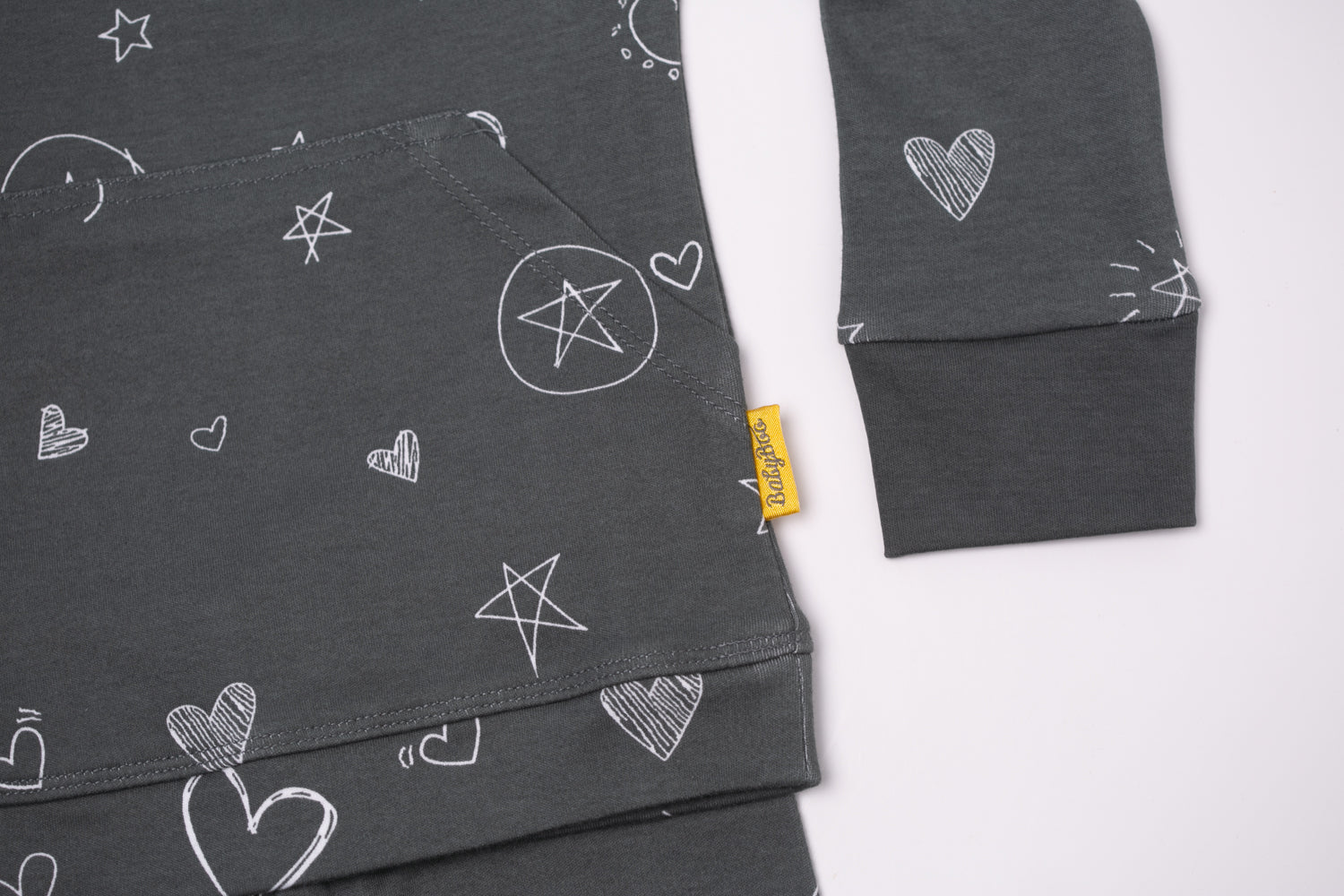 Grey doodling organic cotton loungewear set