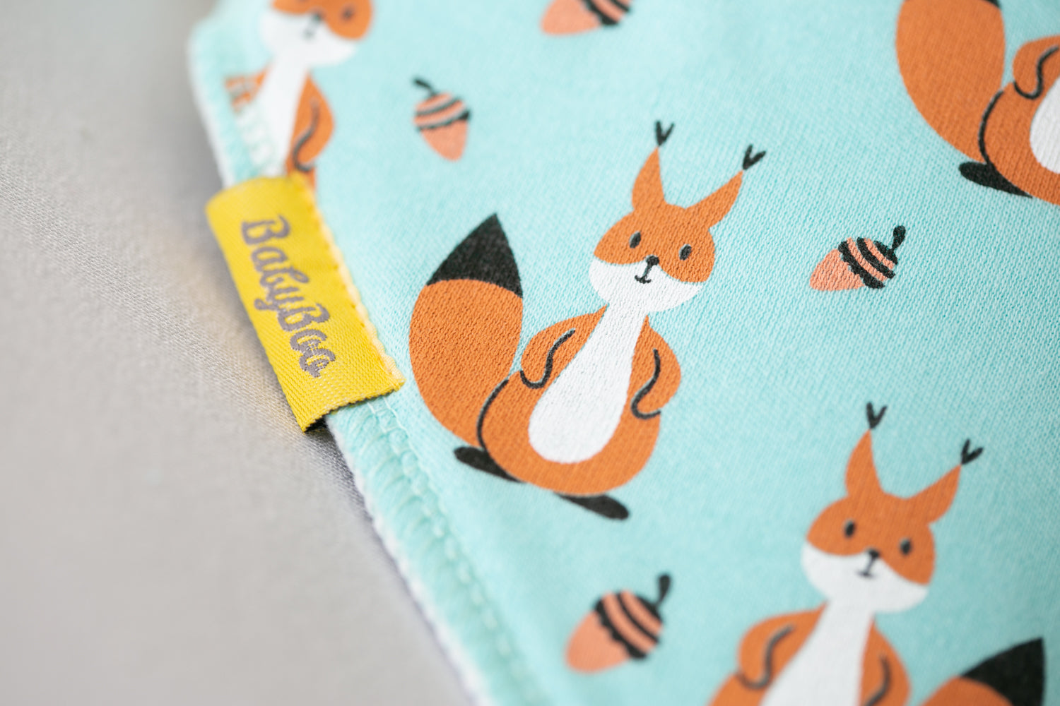 Squirrels organic cotton DribbleBoo bandana bib
