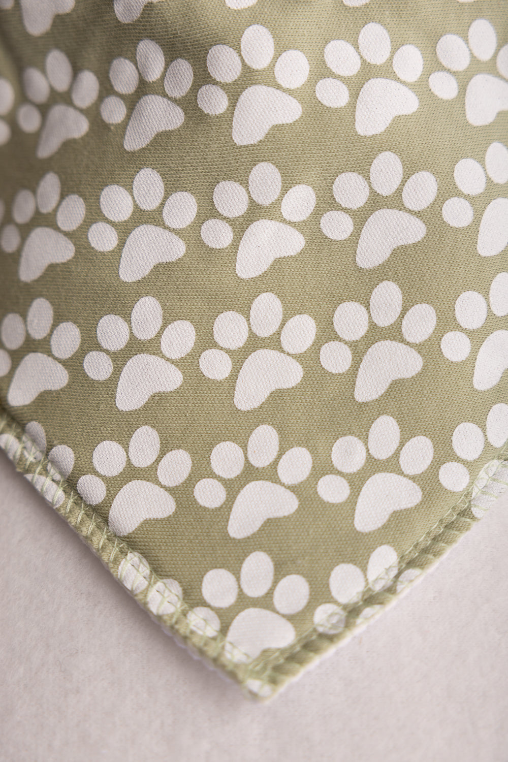 Sage puppy paws organic cotton DribbleBoo bandana bib