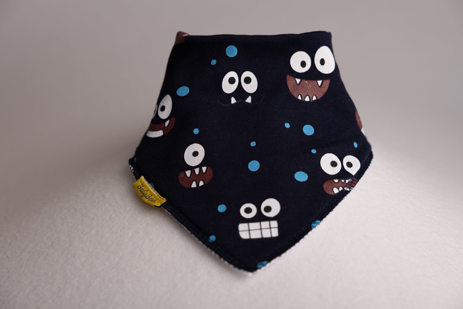 Boo monsters Navy organic cotton DribbleBoo bandana bib