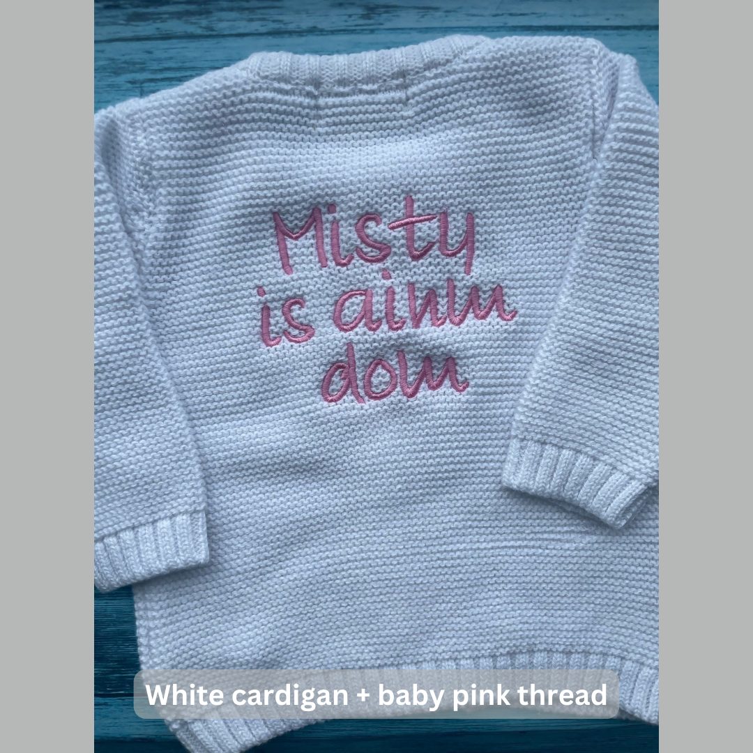 White organic cotton zipped cardigan