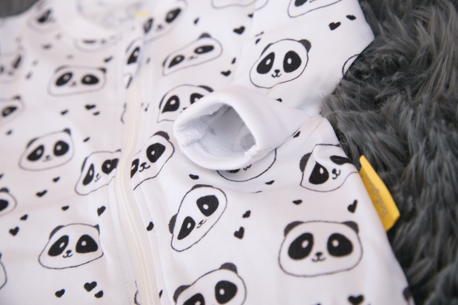 Panda love organic cotton ZippyBoo suit