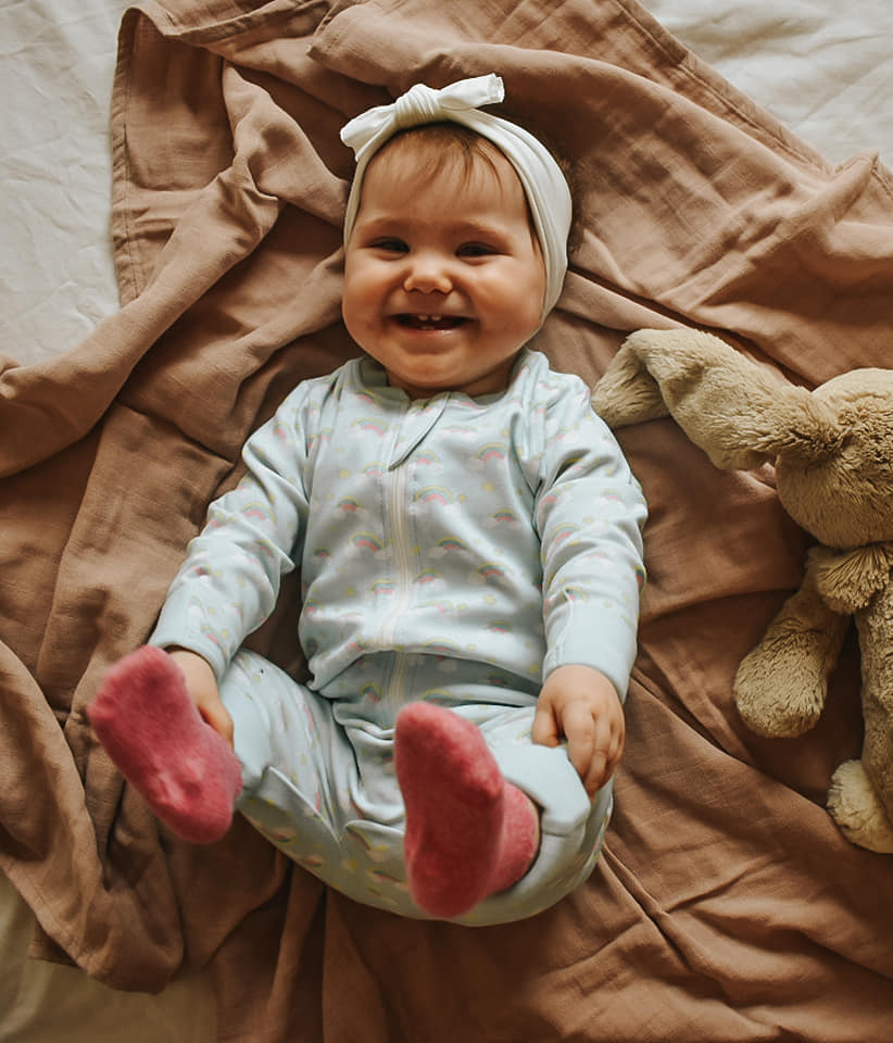 Painted rainbows organic cotton ZippyBoo suit