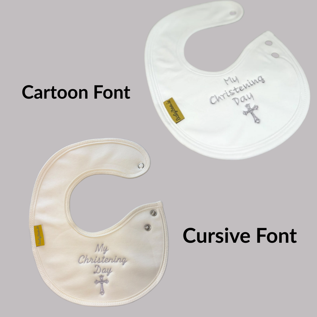 My Christening Day organic cotton LittleBoo newborn bib
