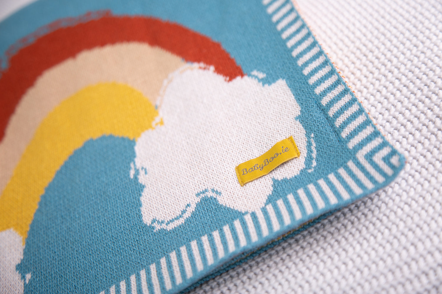 Organic cotton teal rainbows BlankieBoo