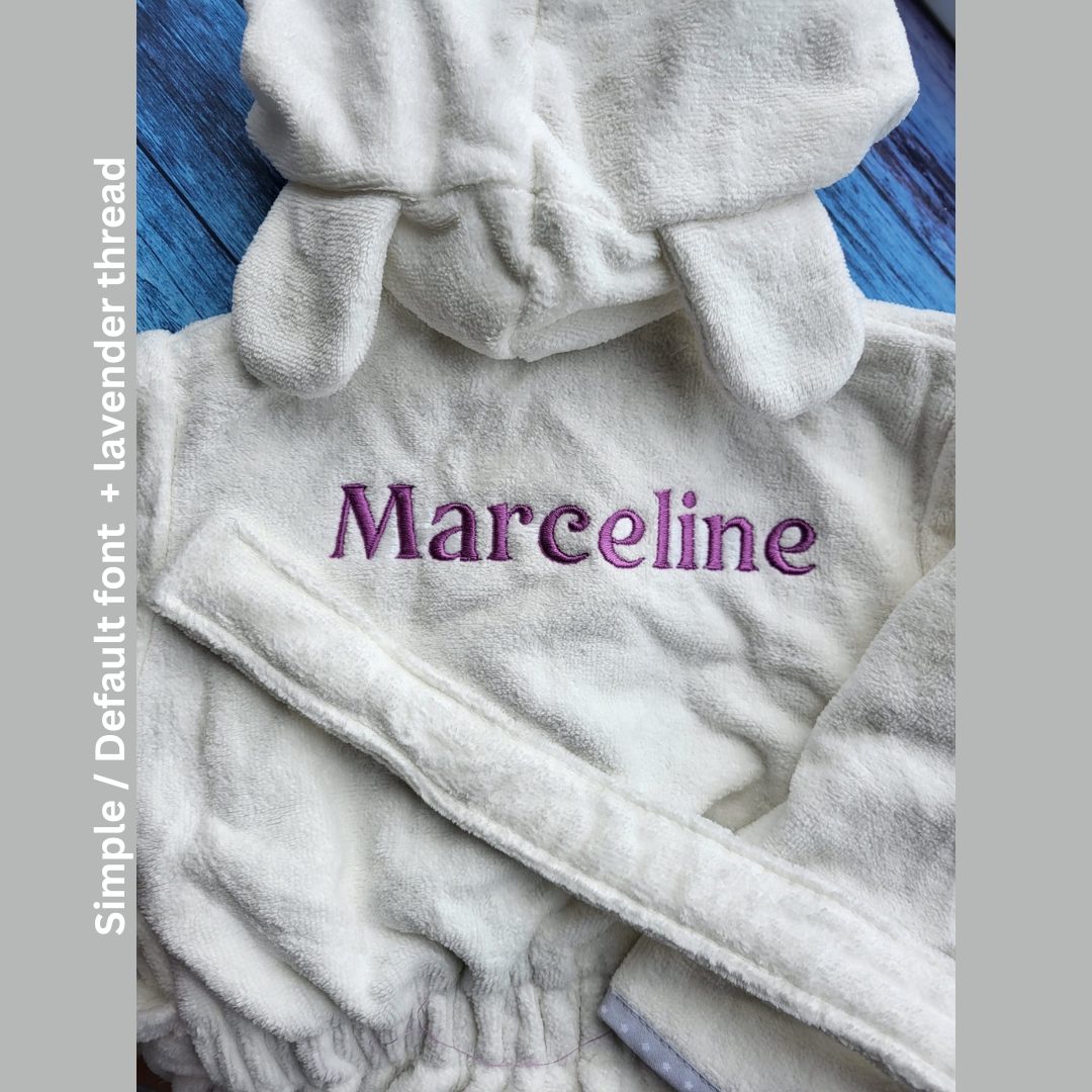 White with grey stars trim organic cotton CozyBoo robe