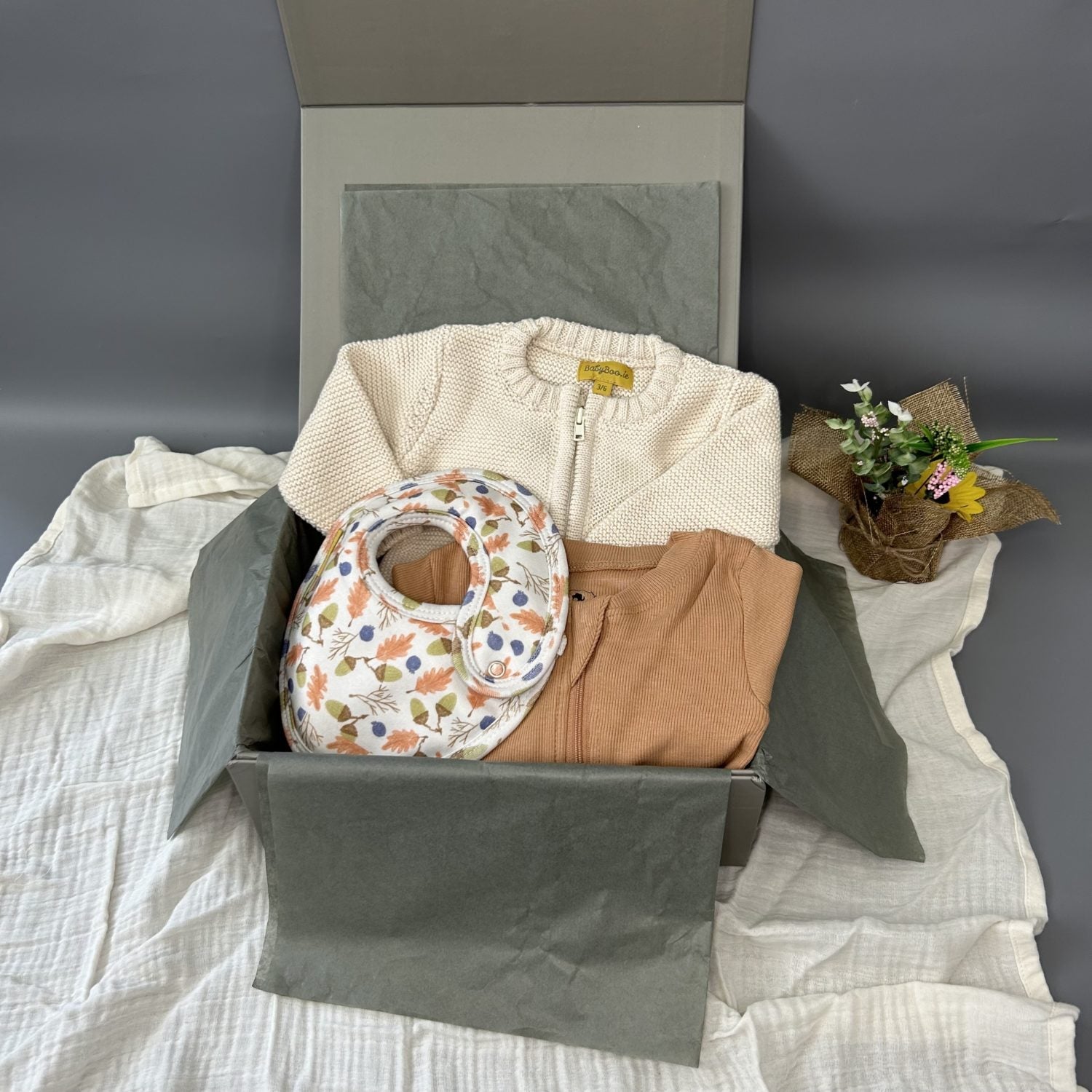 "Going home outfit" baby shower gift box