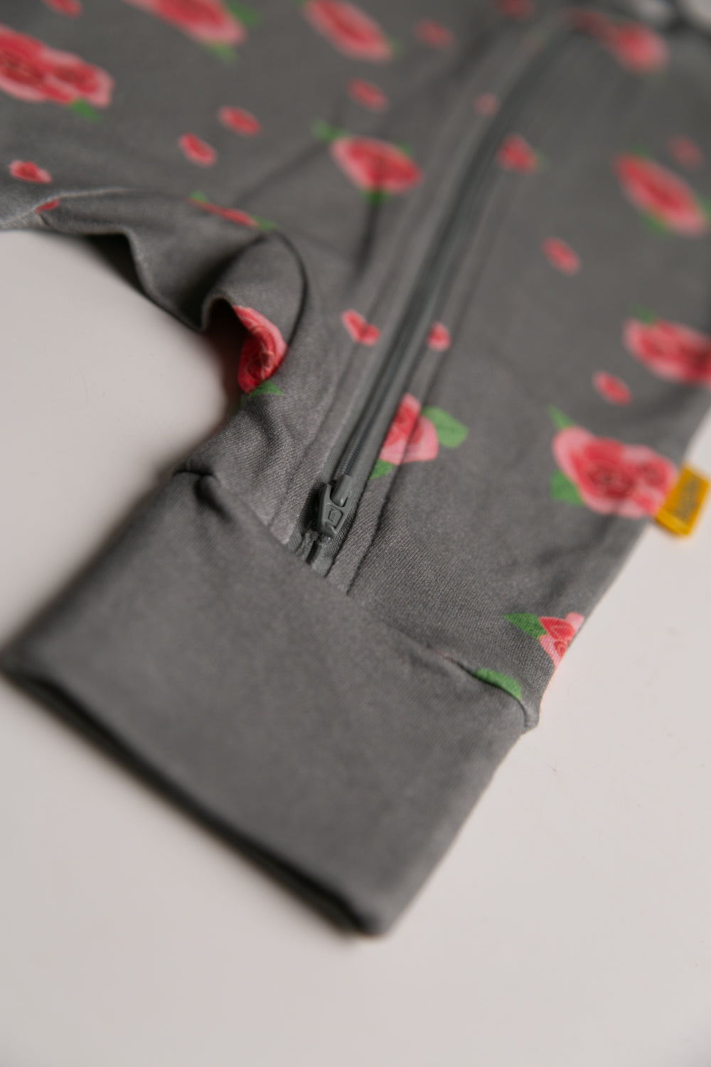 Grey roses organic cotton ZippyBoo suit