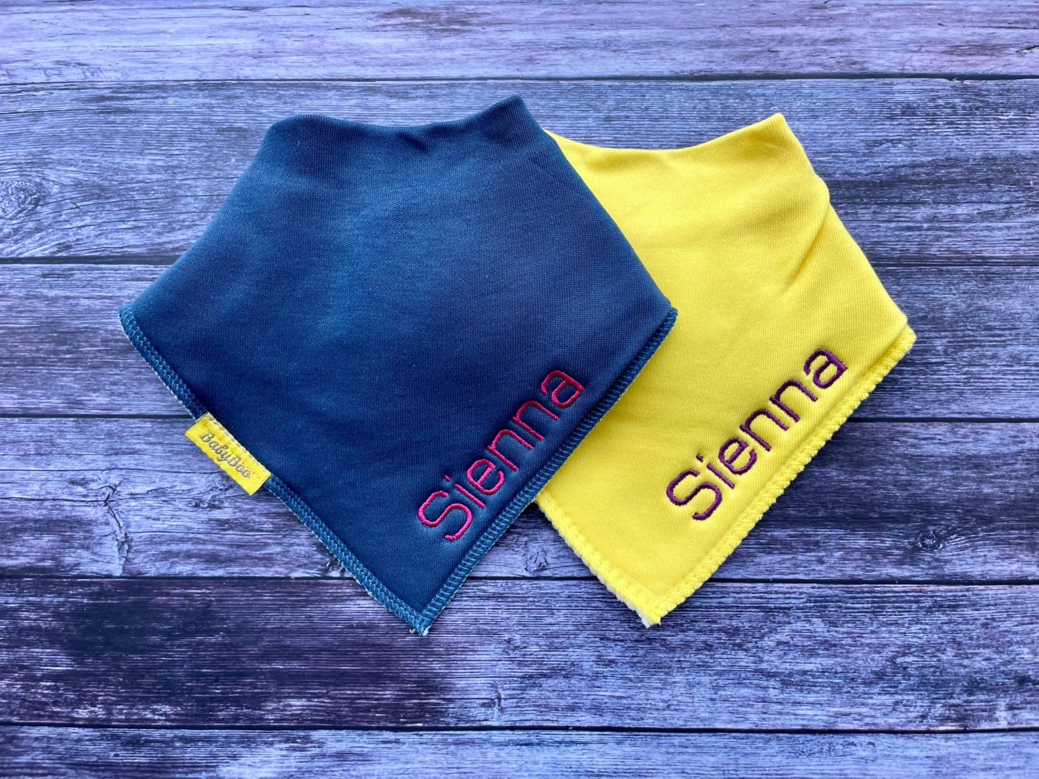 Name to the Side Organic Cotton DribbleBoo bandana bib