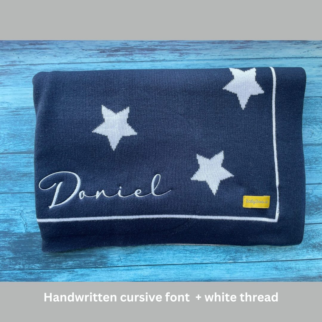 Organic cotton navy stars BlankieBoo