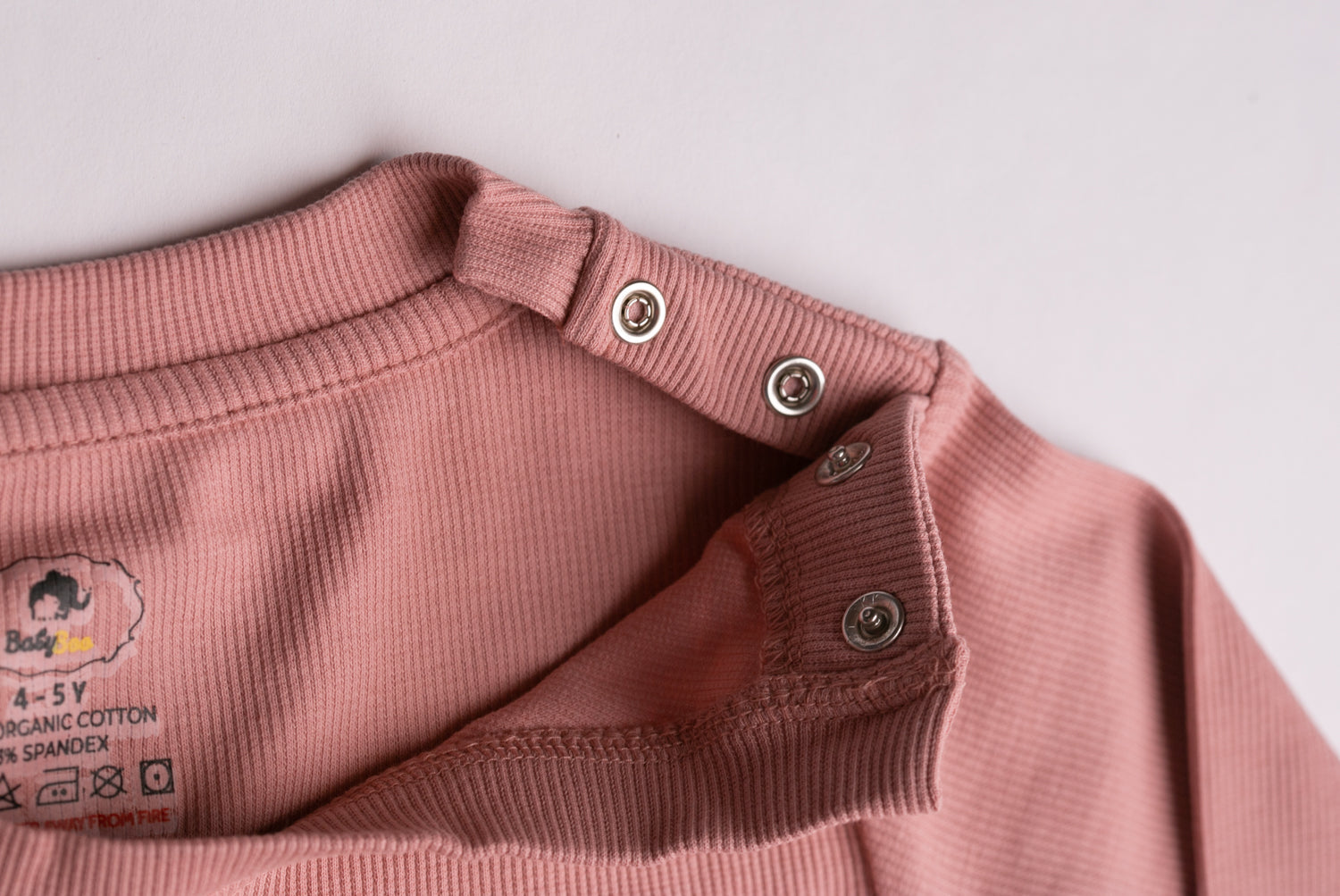 Rose ribbed organic cotton loungewear set