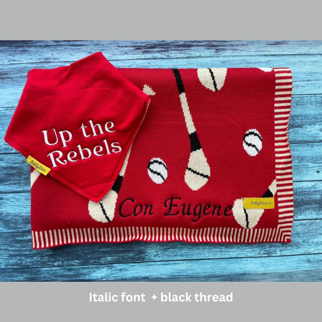 Red organic cotton GAA mad BlankieBoo