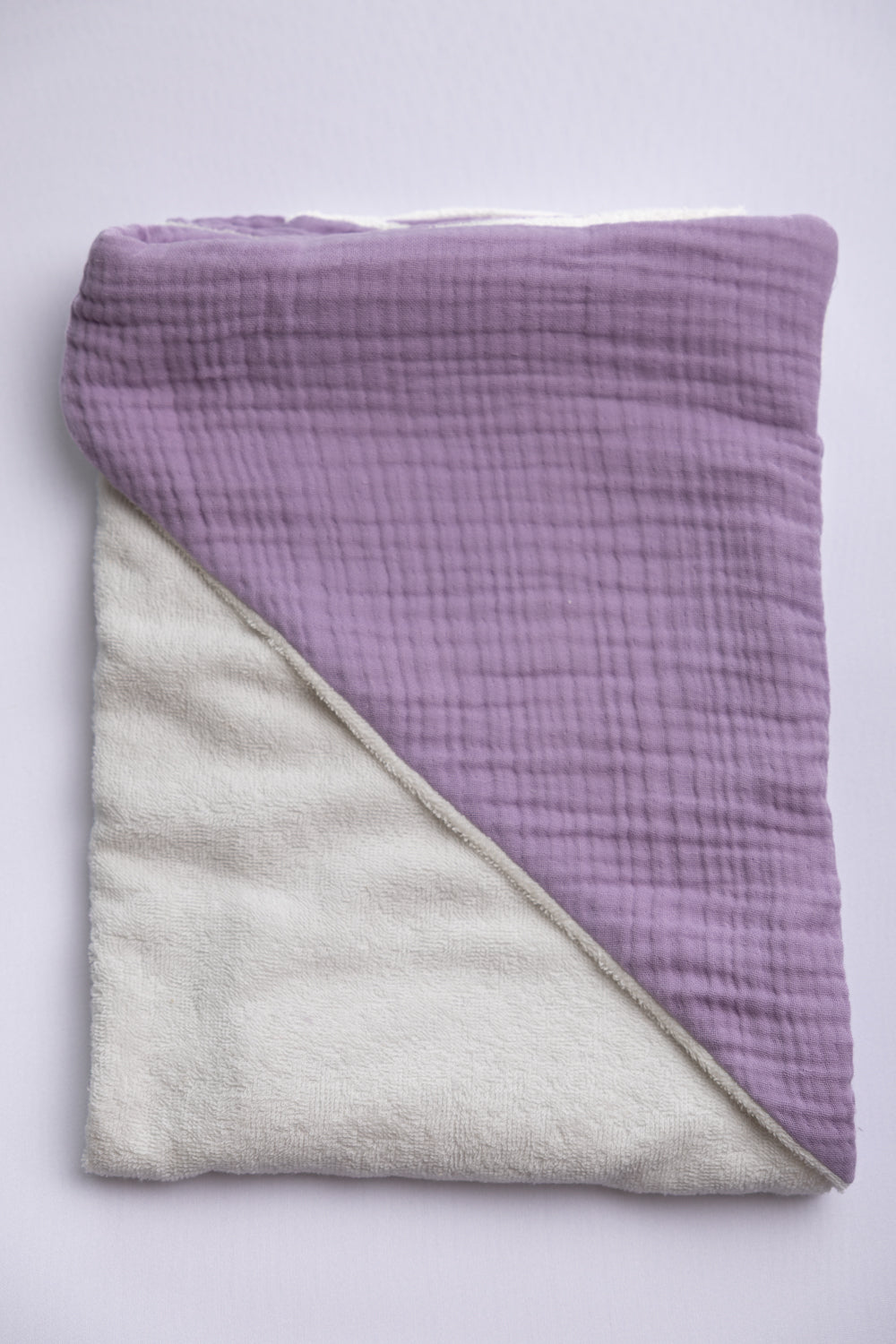 Lilac organic cotton hooded towel