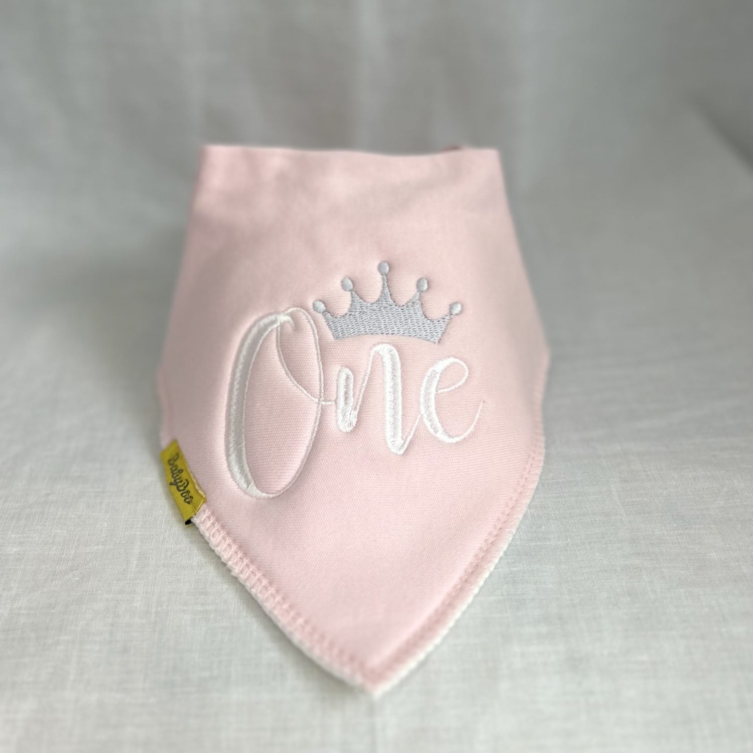 First birthday crown organic cotton Dribbleboo bandana bib