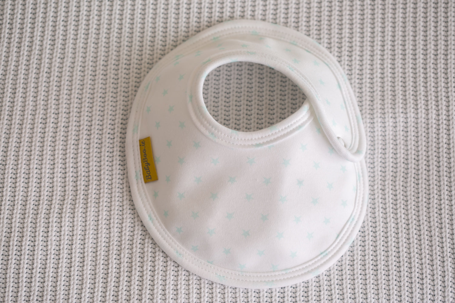 Twinkly Aqua stars organic cotton LittleBoo baby bib