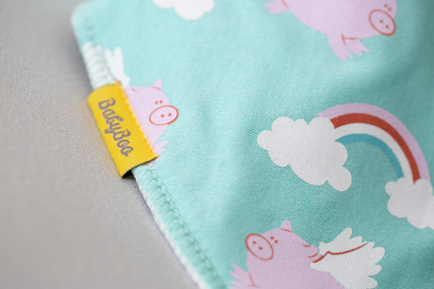 Flying pigs organic cotton DribbleBoo bandana bib