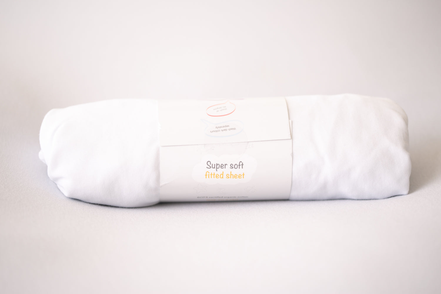Just white organic cotton BeddyBoo fitted sheet