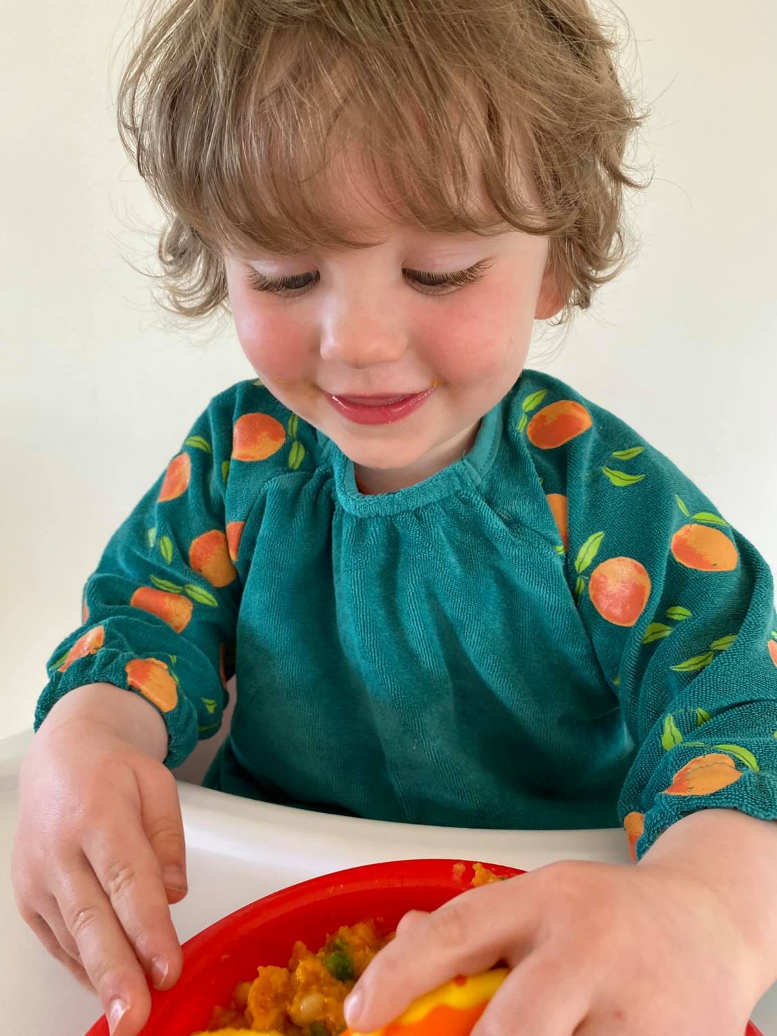 Teal Tangerines YummyBoo feeding bib