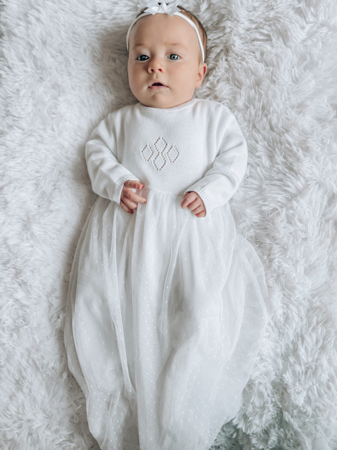 Imperfect - Fine knit and tulle style organic cotton dress (Áine)