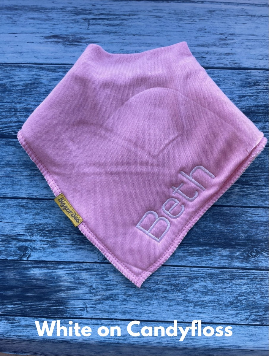Name to the Side Organic Cotton DribbleBoo bandana bib
