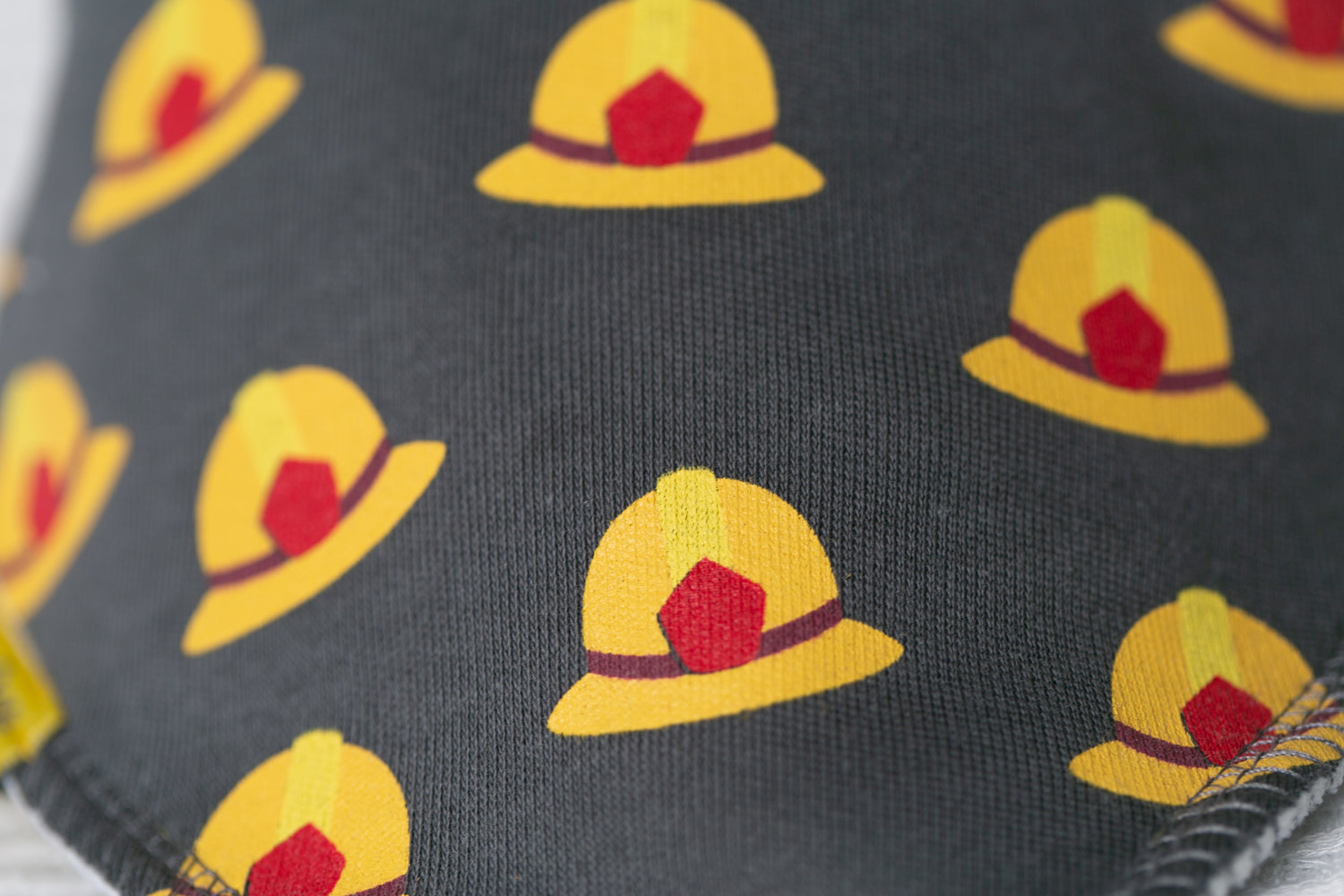 Grey firefighter organic cotton DribbleBoo bandana bib