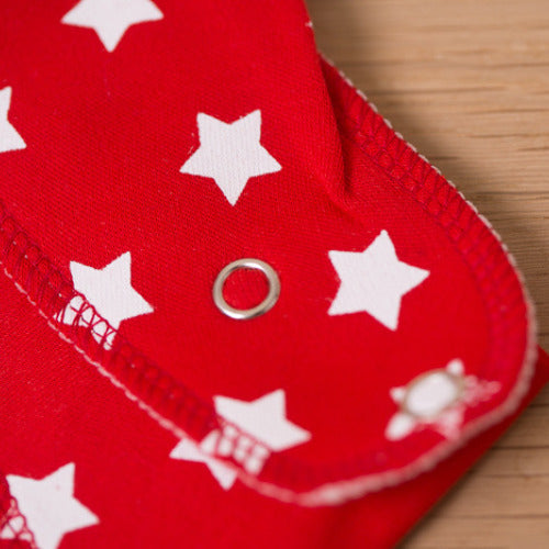 Red stars organic cotton DribbleBoo bandana bib