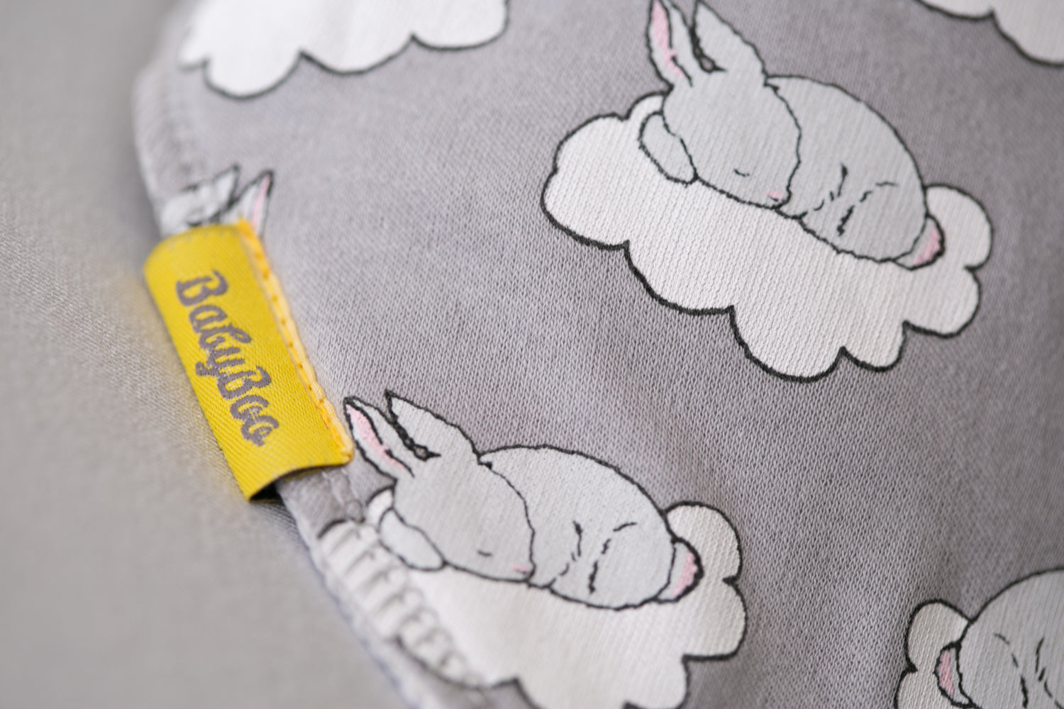 Sleepy bunnies organic cotton DribbleBoo bandana bib