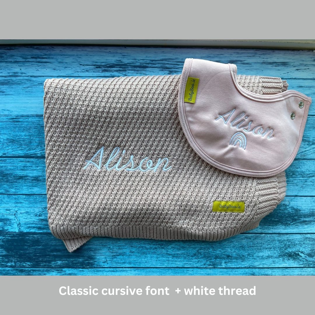 Blush organic cotton waffle style BlankieBoo