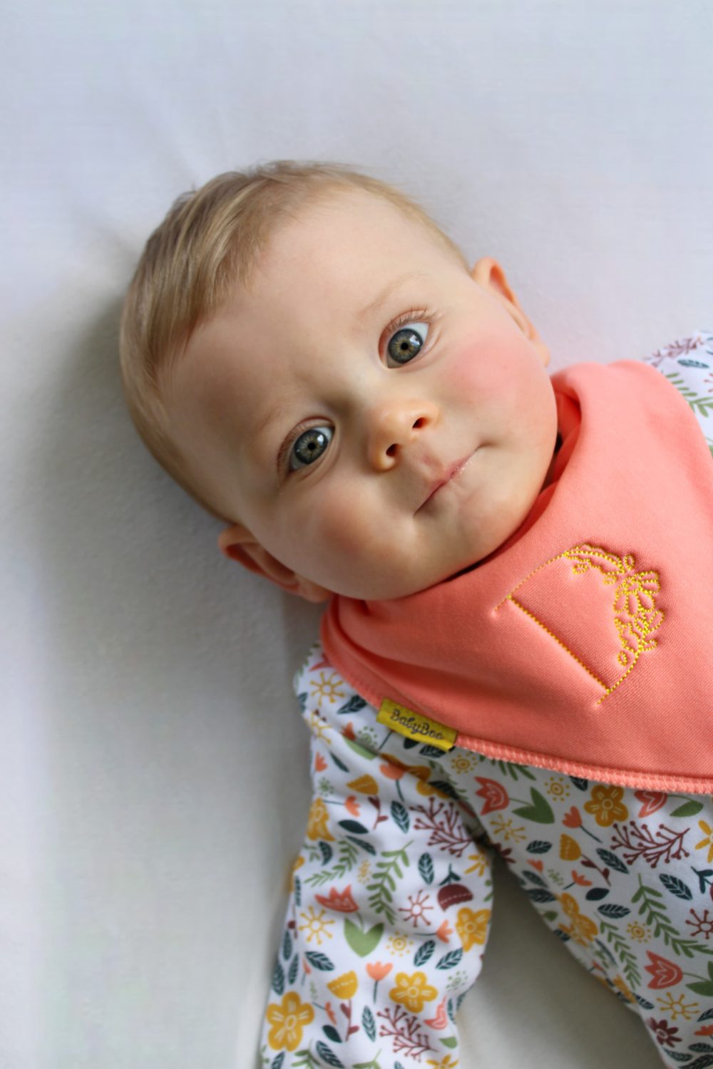 Botanical Letter Organic Cotton DribbleBoo Bandana Bib