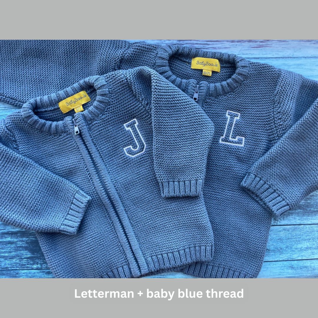 Indigo organic cotton zipped cardigan