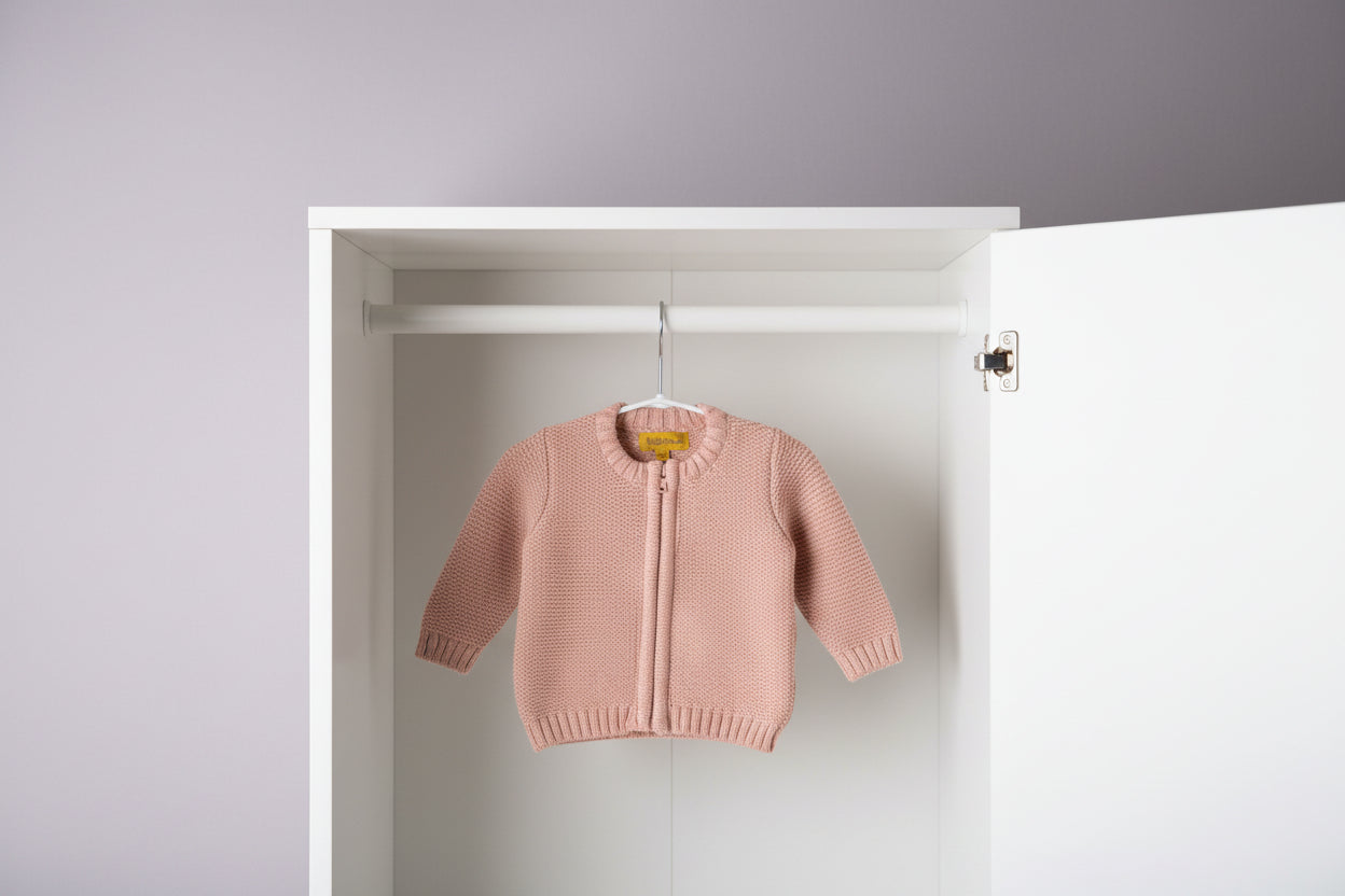 Biscuit (Pink Beige) organic cotton zipped cardigan