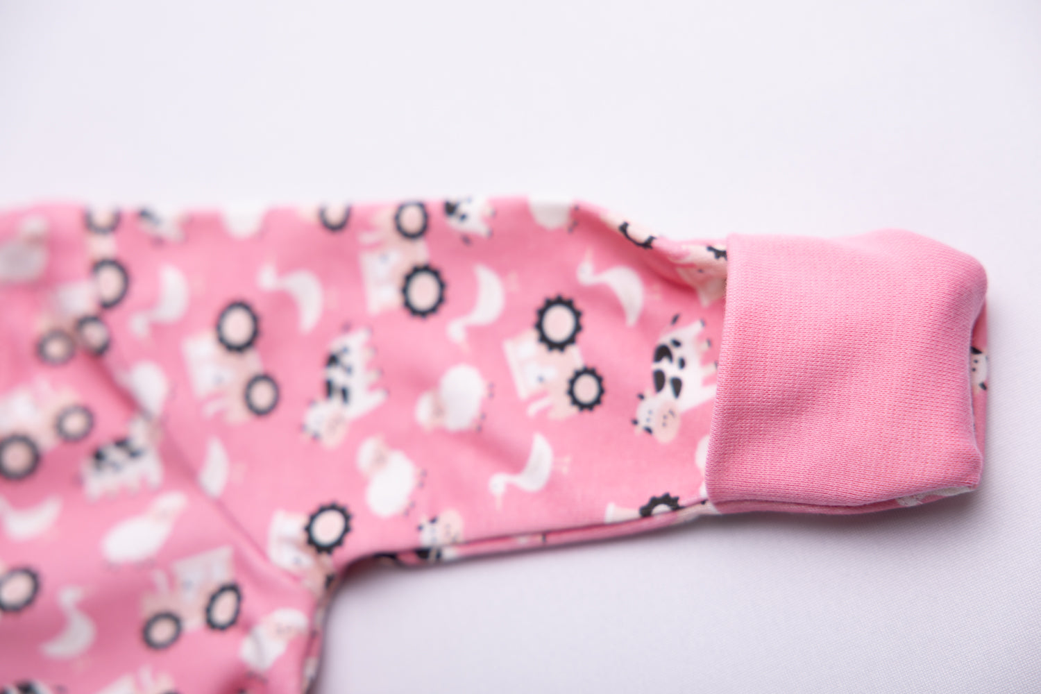 Pink Farmyard organic cotton ZippyBoo suit