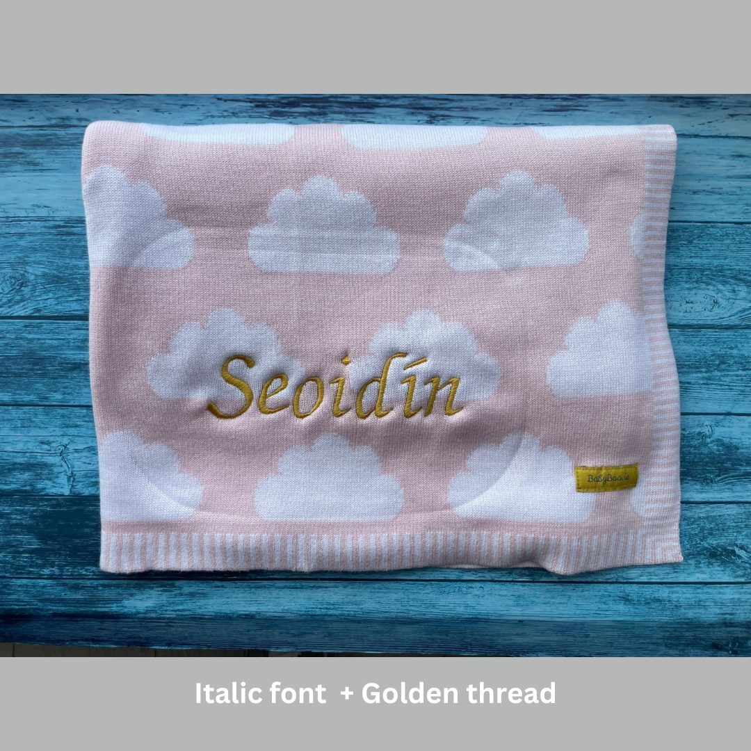 Organic cotton pink clouds BlankieBoo