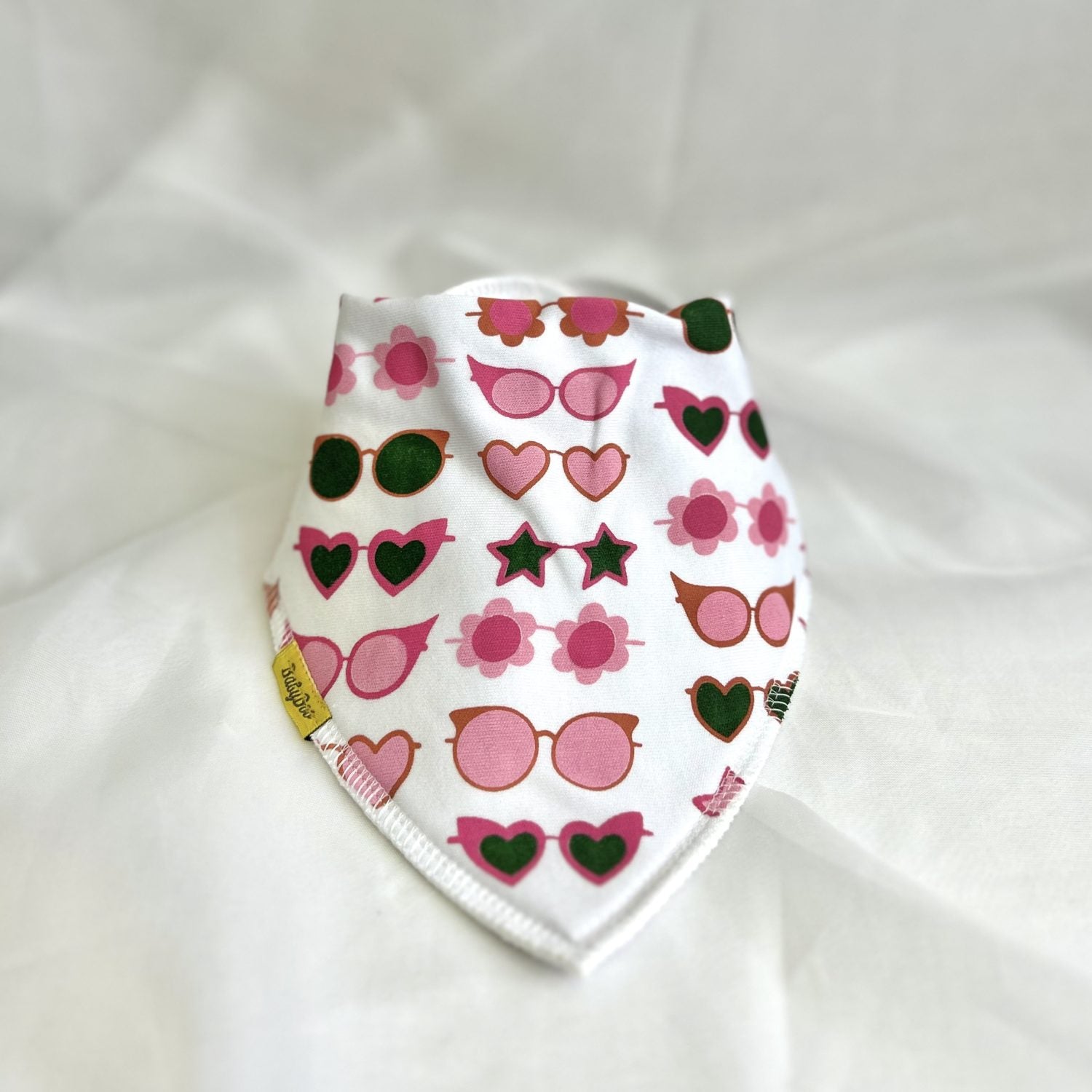 Pink Diva Sunglasses Organic Cotton DribbleBoo Bandana bib