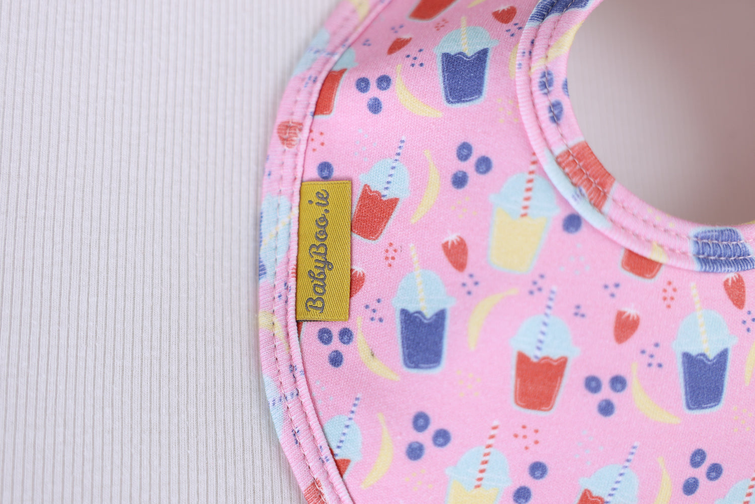 Smoothie Time organic cotton LittleBoo baby bib