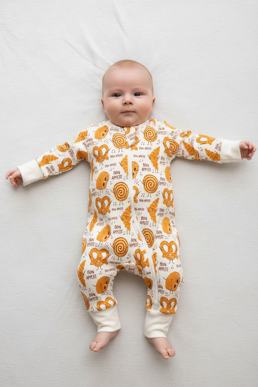 Pastry Club organic cotton ZippyBoo suit