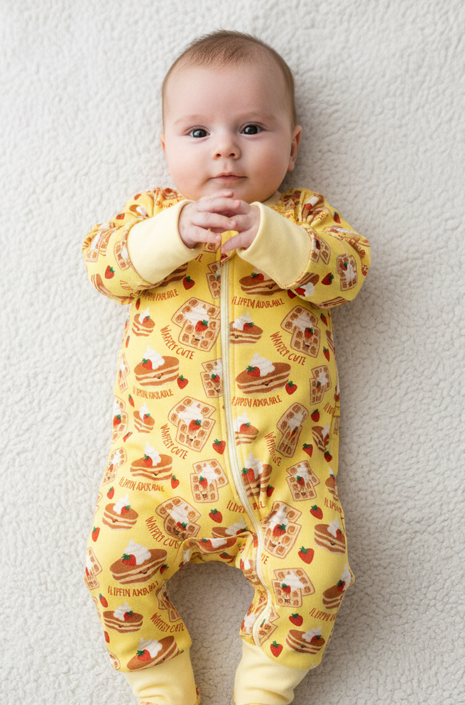 Waffle Club organic cotton ZippyBoo suit