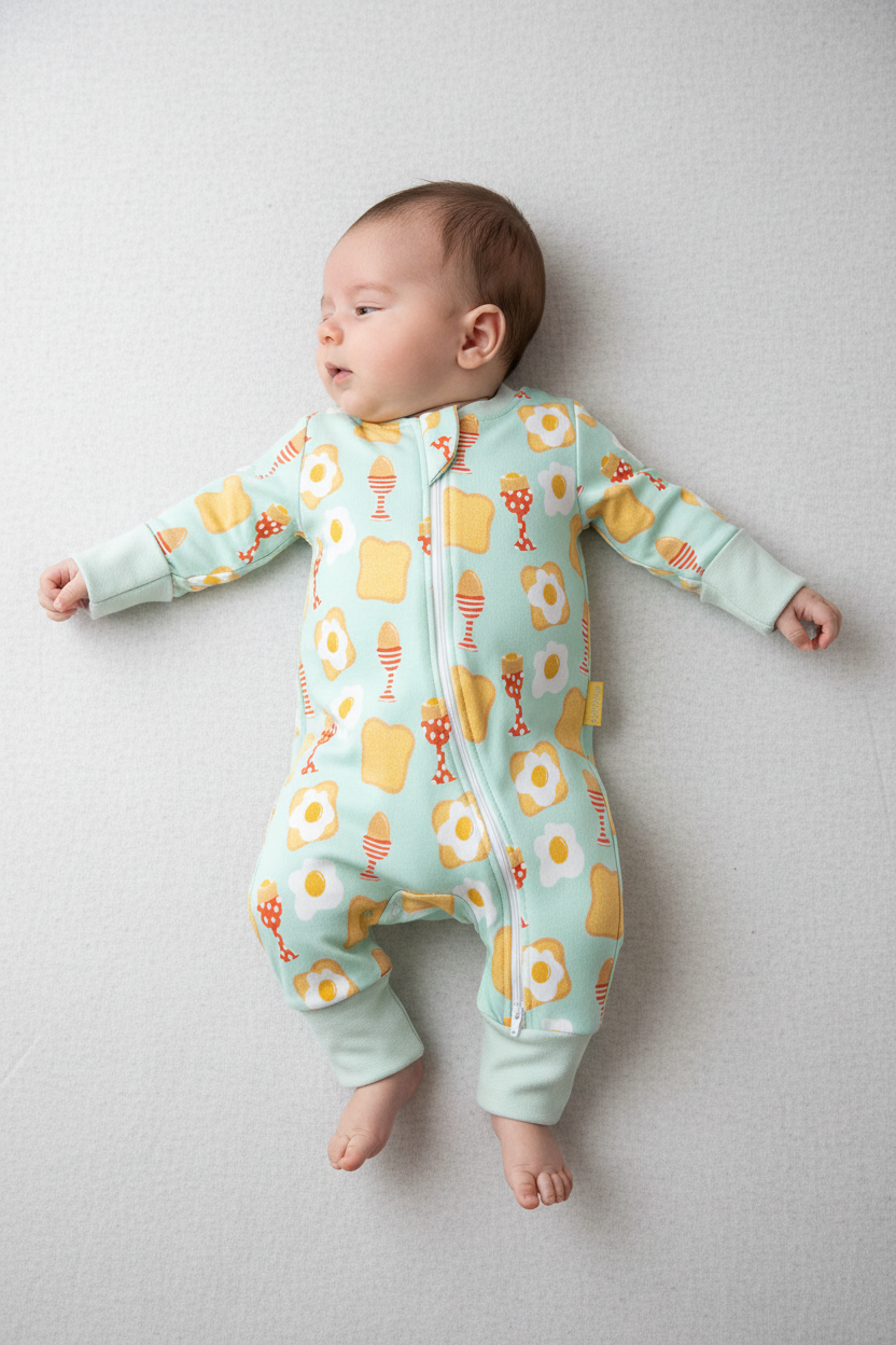 Dippy Eggs organic cotton ZippyBoo suit