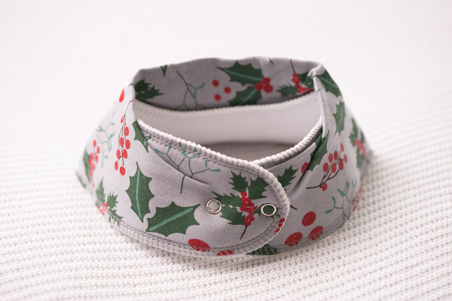 Holly bough organic cotton DribbleBoo bandana bib