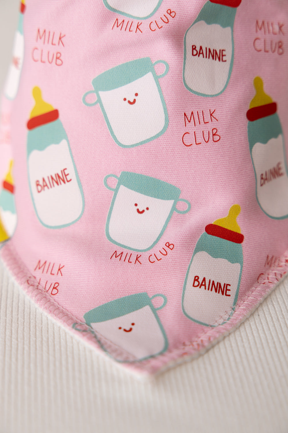Pink Bainne Club organic cotton DribbleBoo bandana bib