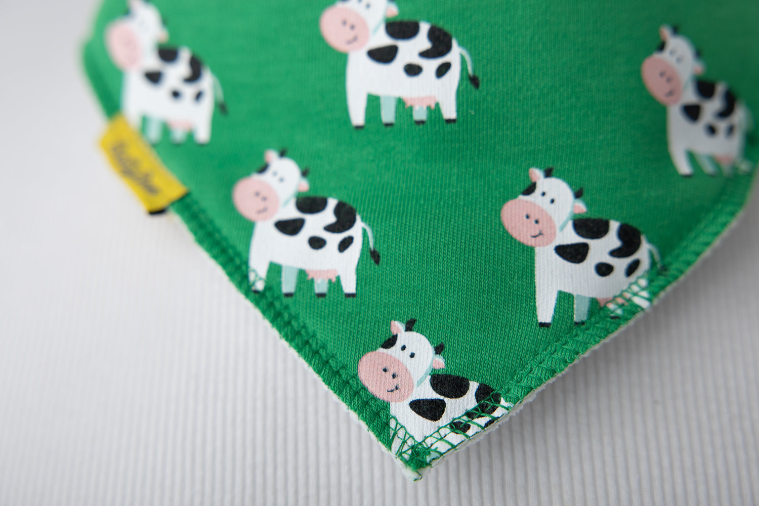 Emerald Green Bessie Cow Organic Cotton DribbleBoo Bandana bib