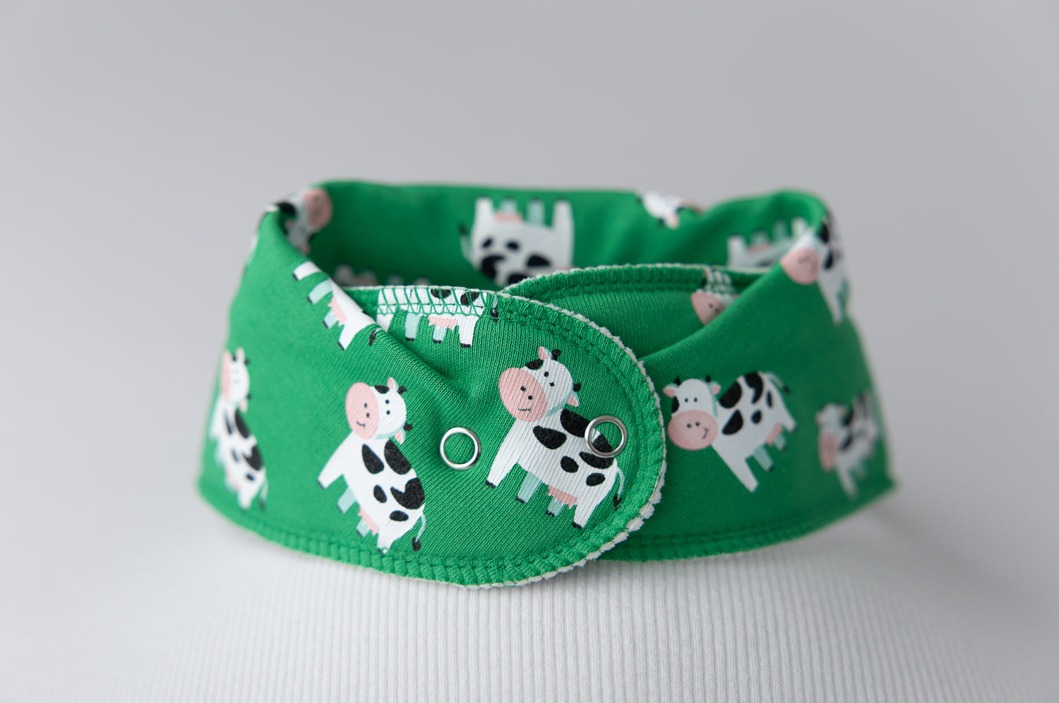 Emerald Green Bessie Cow Organic Cotton DribbleBoo Bandana bib