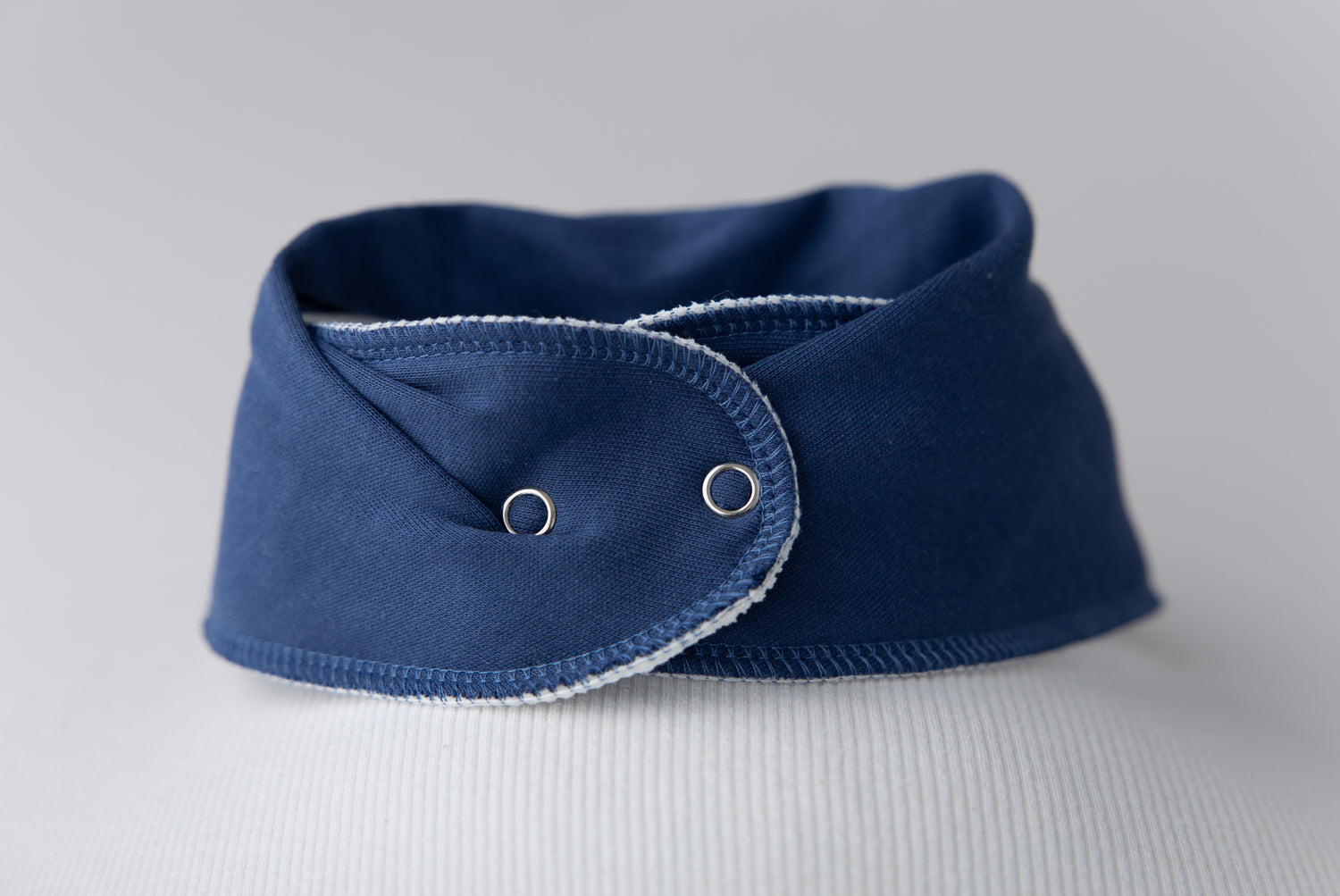 Indigo Puc about with Teddy organic cotton DribbleBoo bandana bib