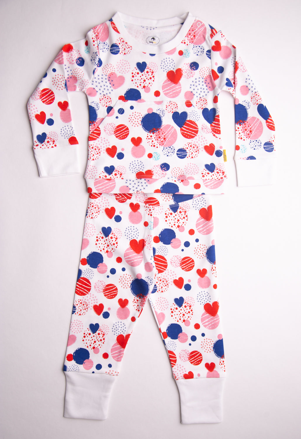 Abstract hearts organic cotton loungewear set