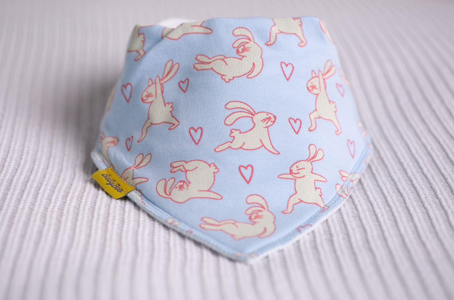 Yoga bunnies organic cotton DribbleBoo bandana bib