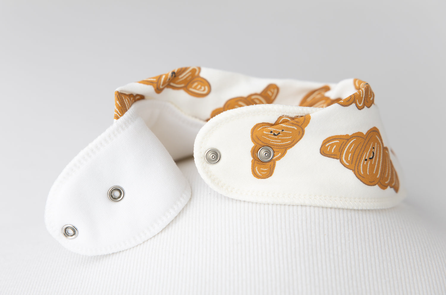 Le Petit Croissant cream organic cotton DribbleBoo bandana bib