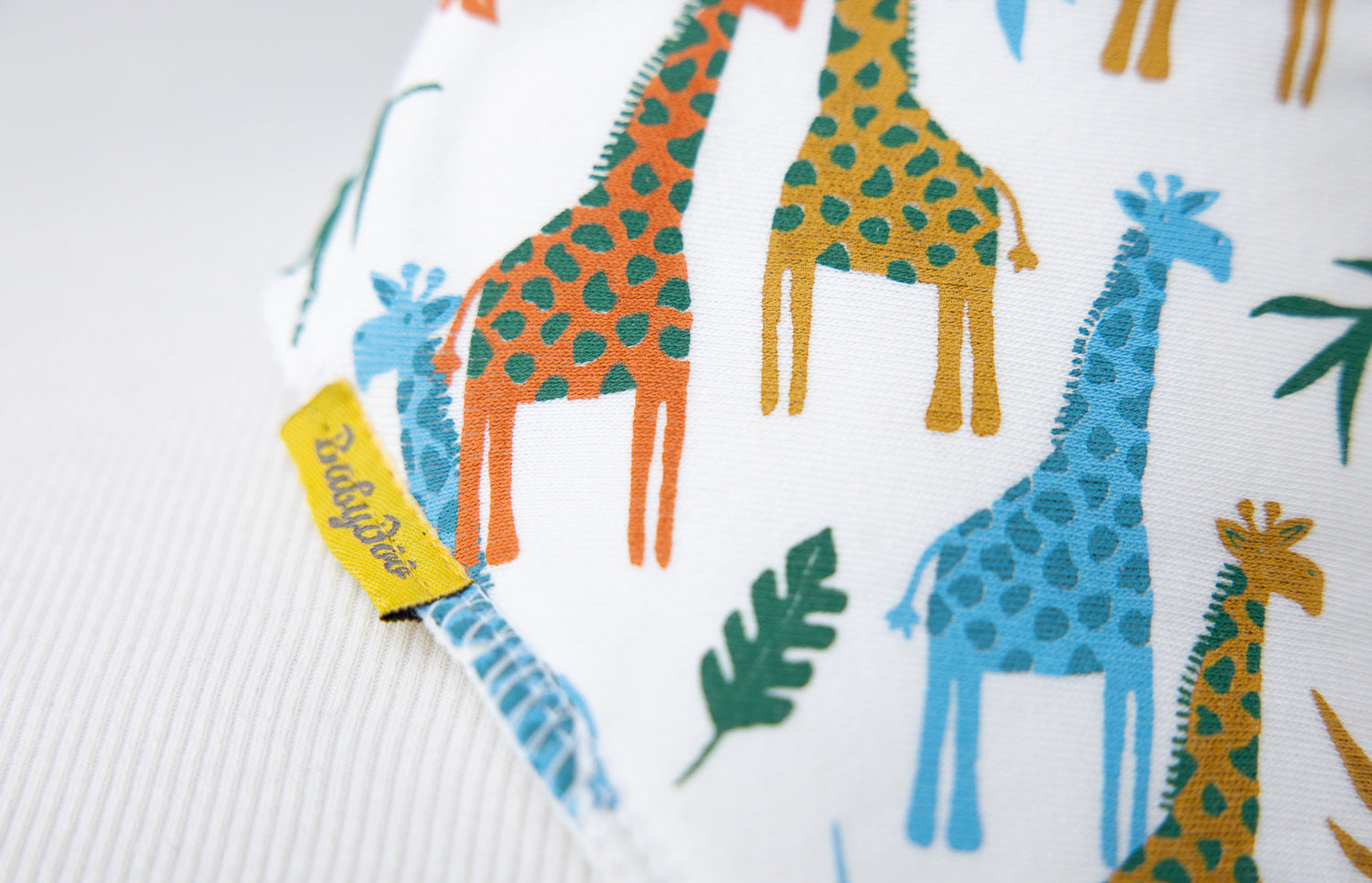 Tall giraffes organic cotton DribbleBoo bandana bib
