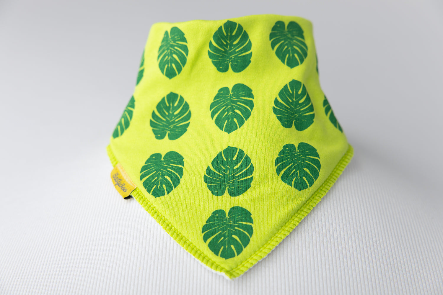 Fauna Monstera organic cotton DribbleBoo bandana bib