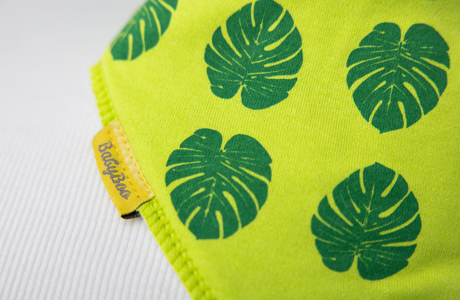 Fauna Monstera organic cotton DribbleBoo bandana bib