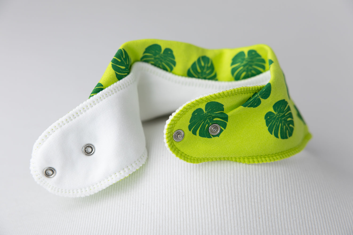 Fauna Monstera organic cotton DribbleBoo bandana bib